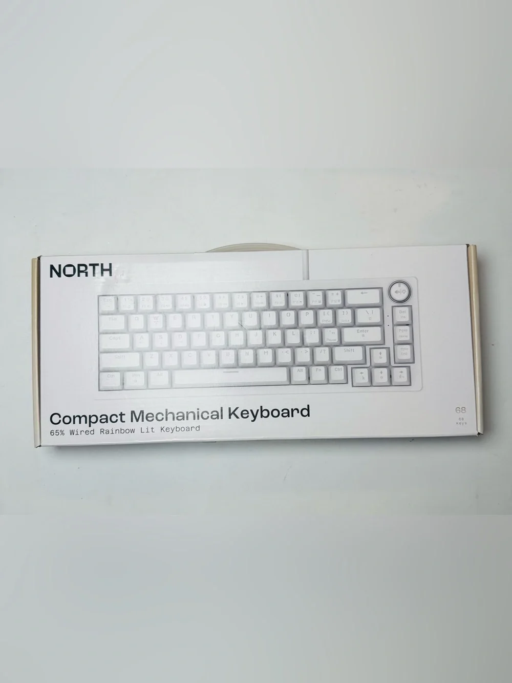 NORTH 65% Compact Mechanical Keyboard 68-Key Wired Rainbow Lit White